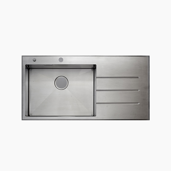 5mm Panel Topmount Single Bowl Kitchen Sink With Drainboard-AR9650X-5M