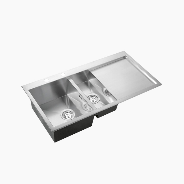 Undermount Double Bowl Kitchen Sink With Drainboard -BY10051